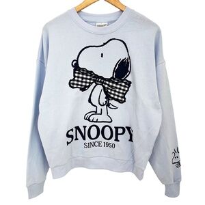 Snoopy Gingham Bow Tie Appliqué Sweatshirt Women’s Small